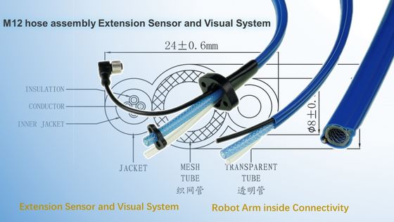 Capteur d'extension d'ensemble du tuyau M12 et système visuel pour le connecteur du bras E/S de robot