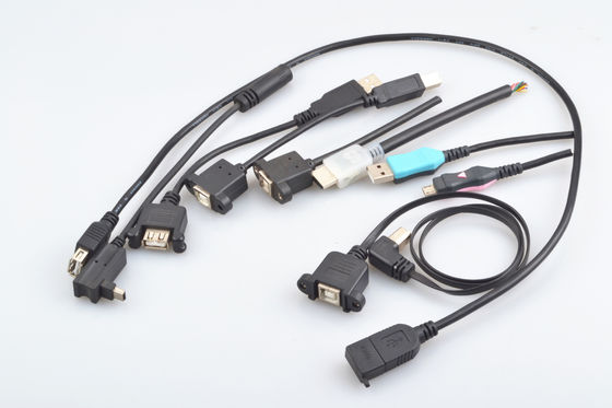 Câble de transfert de données à 2 oreilles, usb 2,0 un moulage par injection plastique femelle