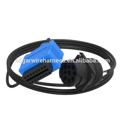 Durable 9-Pin Deutsch Connector J1939 to OBD2 Adapter Cable with IP68 Waterproof and Customized Length for Heavy-Duty Use